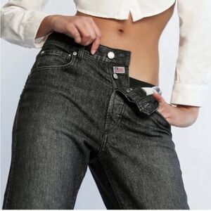 NWT Daily Blue by Adriano Goldschmied Mantra Wide Barrel Jean in Onyx